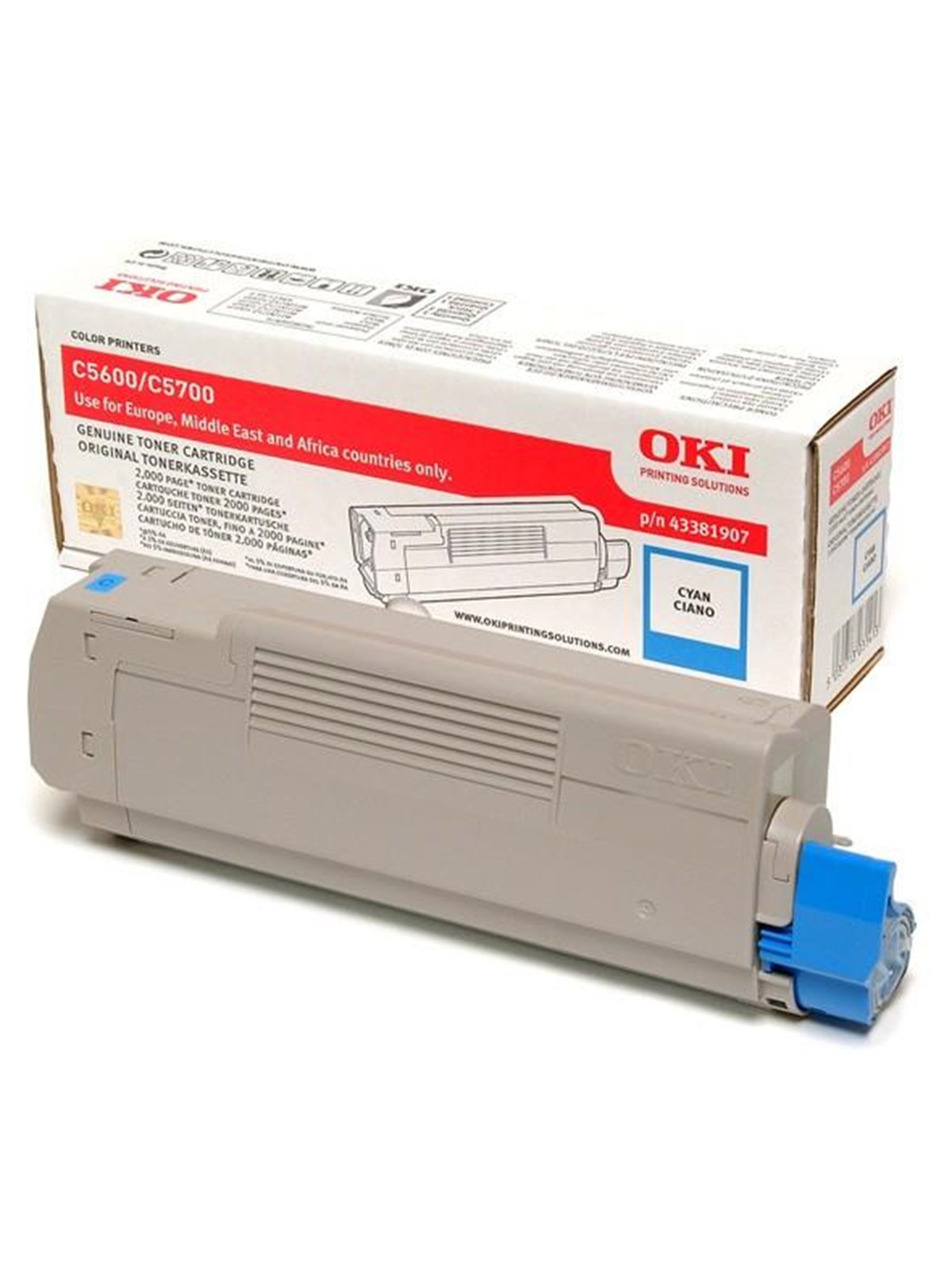 OKI 43381907 Toner - Tonerpatrone Cyan