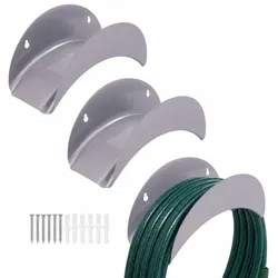 Relaxdays Schlauchhalter im 3er Set Silber