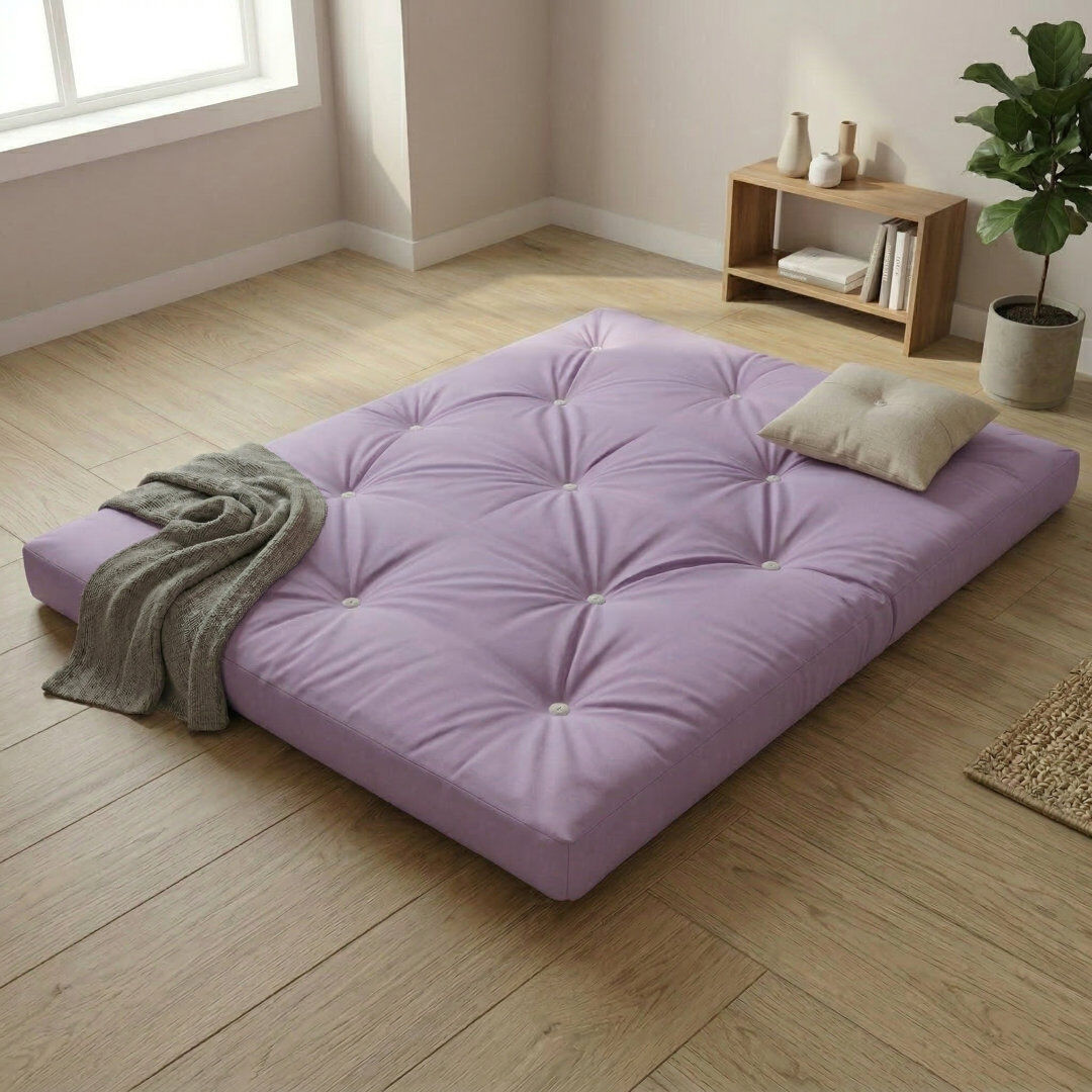 Symple Stuff 15cm Futon Mattress Futon Mattress Lilac Double (4'6)