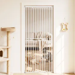 VEVOR Treppenschutzgitter, 70–86 cm Verstellbare Breite, 200 cm Hohes Katzengitter, inklusive Druck- & Wandmontage-Set, 3 cm Gitterabstand, Türschutzgitter für Treppen, Türen & Wohnräume, Weiß