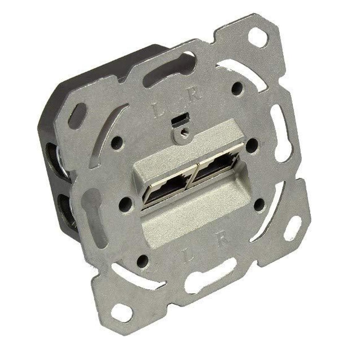 Good Connections Netzwerkdose Cat. 6A, 2xRJ45, geschirmt, vertikale Kabelzuführung, ohne Zentralstück/-Abdeckrahmen (GC-N0051)