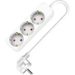 Steckdosenleiste 3-fach 3x2p+Z Schuko 3m 230V 16A Weiß W-102081