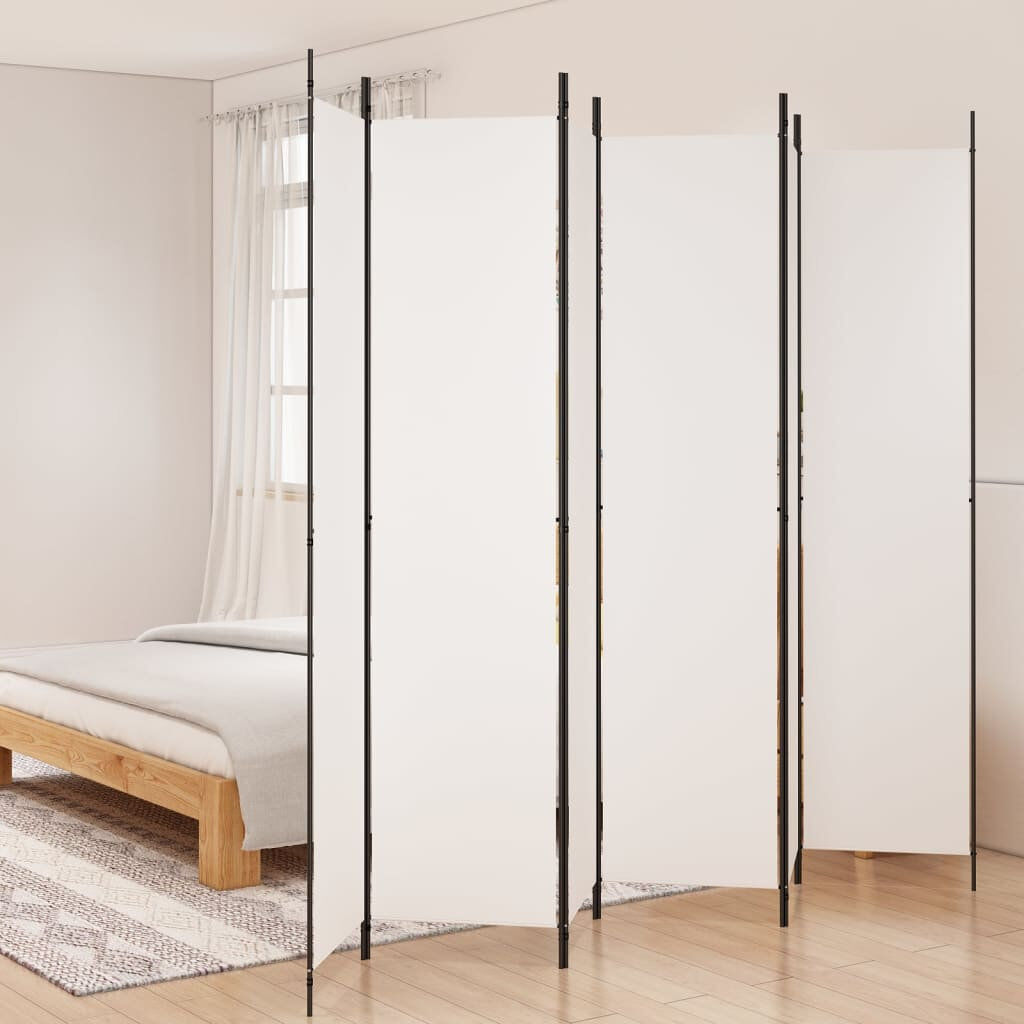 17 Stories Kasimir Folding Room Divider White 220cm H x 300cm W