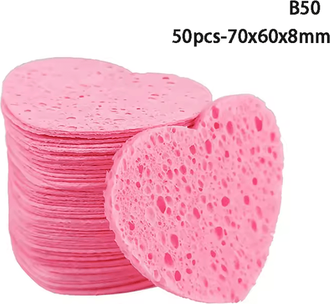 Inspire Curations 20 50 Piece Compressed Facial Sponge Natural Cellulose Makeup Remover And Face Cleansing Pads 50pcs 70x60x8mm