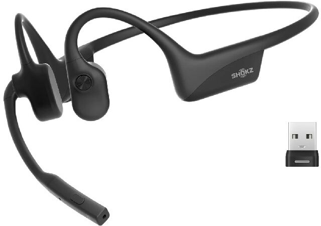 SHOKZ OPENCOMM2 UC 2025 USB-A Casque à conduction osseuse de 7e génération, microphone antibruit et chargement rapide