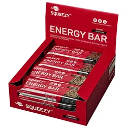 SQUEEZY Energieriegel Energy Bar Kirsche + Koffein 50g | 12 Riegel Box