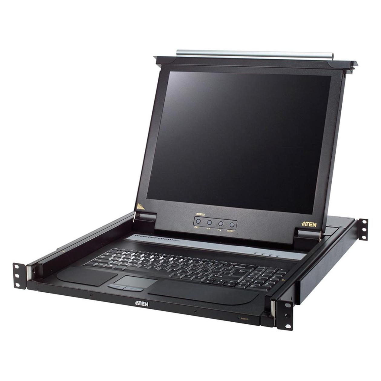 Aten CL1000M CH Single Rail 17"-LCD-Konsole, 19" 1HE, CH-Layout (PS/2-USB, VGA) (CL1000M CH)
