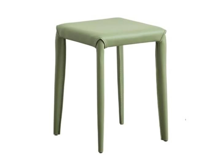 SDA287MZ Vielseitig Quadratischer Lederhocker, geeignet for Schminktische in Cafés(Green)
