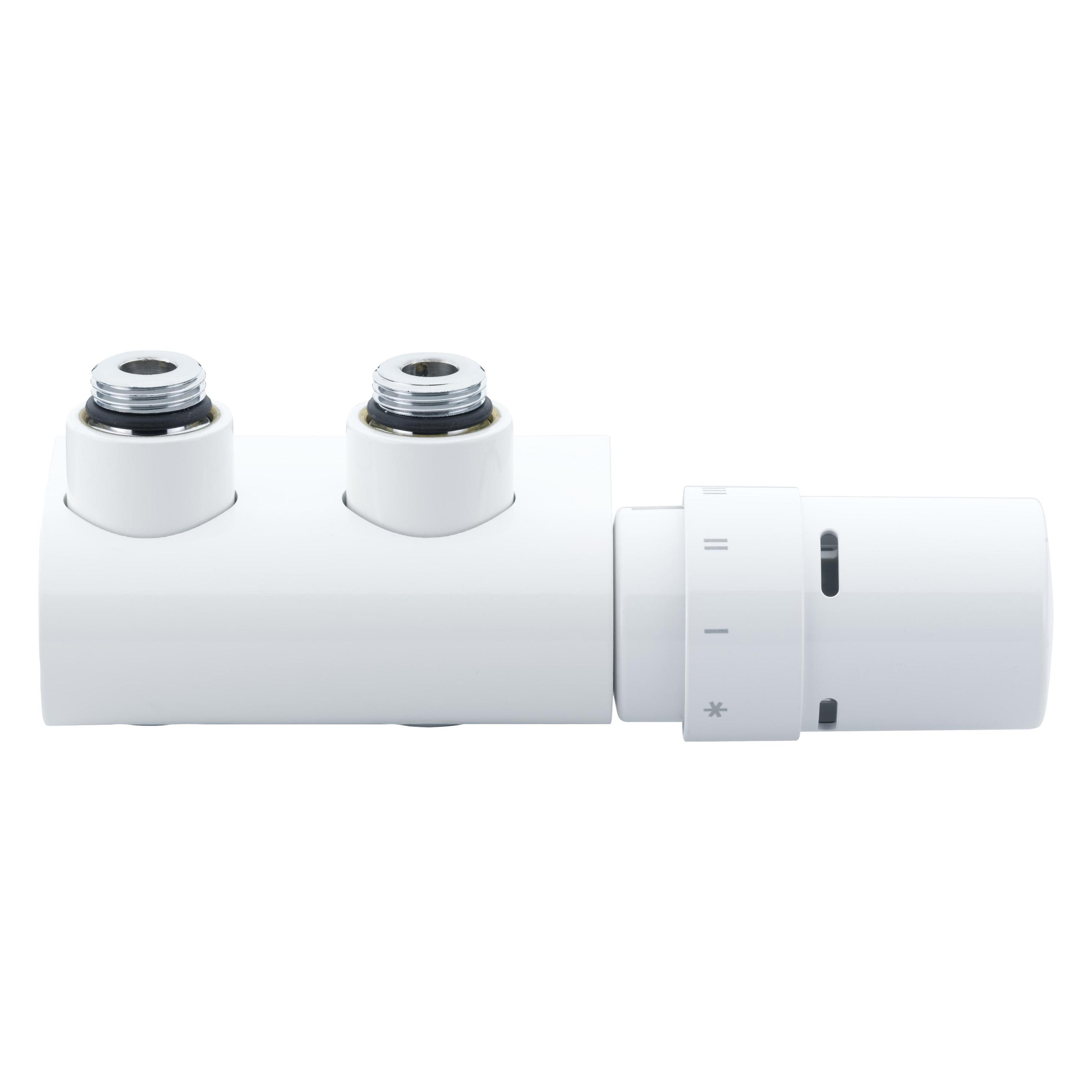 Vhx-Duo/Rax Zestaw Termostatyczny Kątowy Połączenie 2x 50mm Ral9016 Biały (013G4281)