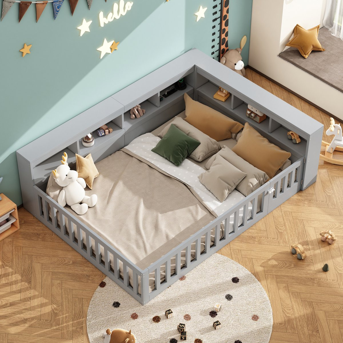 HAUSS SPOLE Dagbed met lade en USB-stopcontact, Grijs, 140 x 190 cm