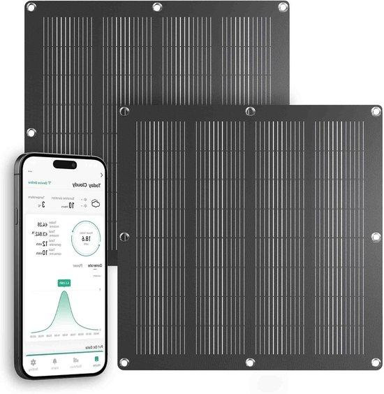 Calex Zonnepaneel Set met Flexibele Panelen en App Monitoring - 2x 110W - Zwart