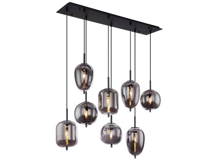 Design hanglamp Blacky zwart 8-lichts Globo - 15345-8