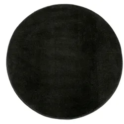 KURZFLORTEPPICH, einfarbig, Schwarz, Ø 200 cm