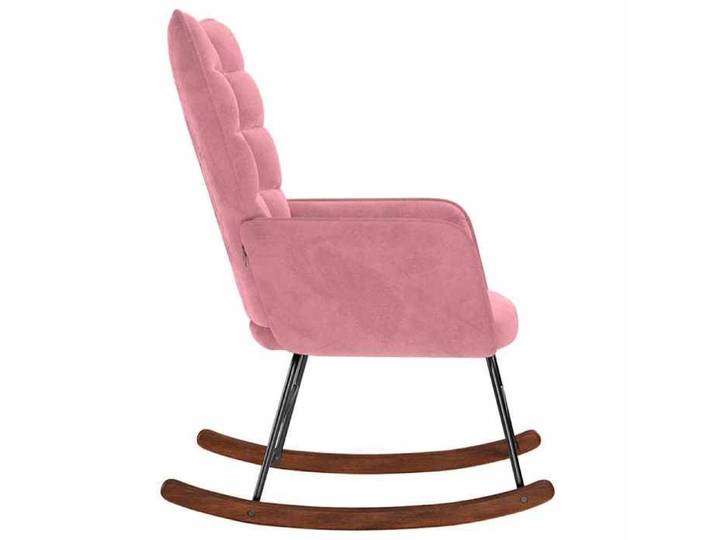 Fauteuil Allaitement - Rose - Chaise à bascule - Rocking Chair - Rose Velours 61x78x98 cm F1567