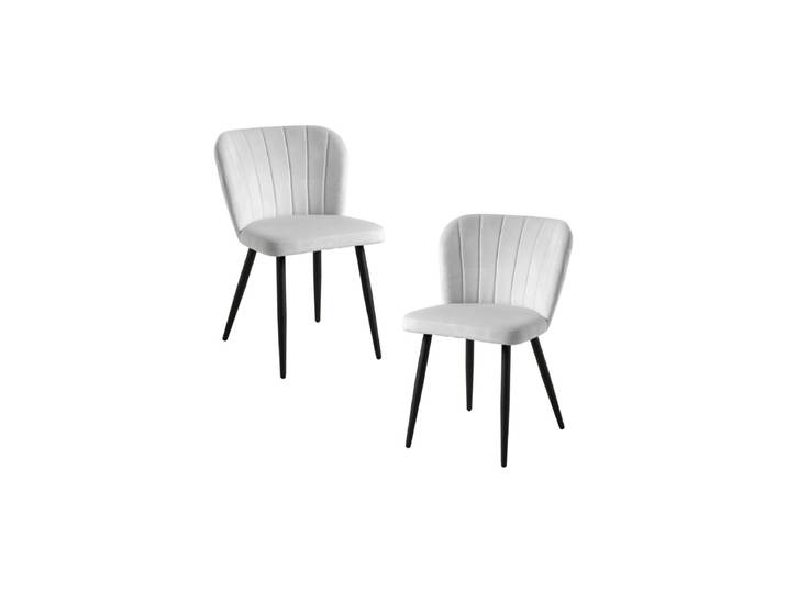 2er Set Luk Samt Stühle - Gris clair