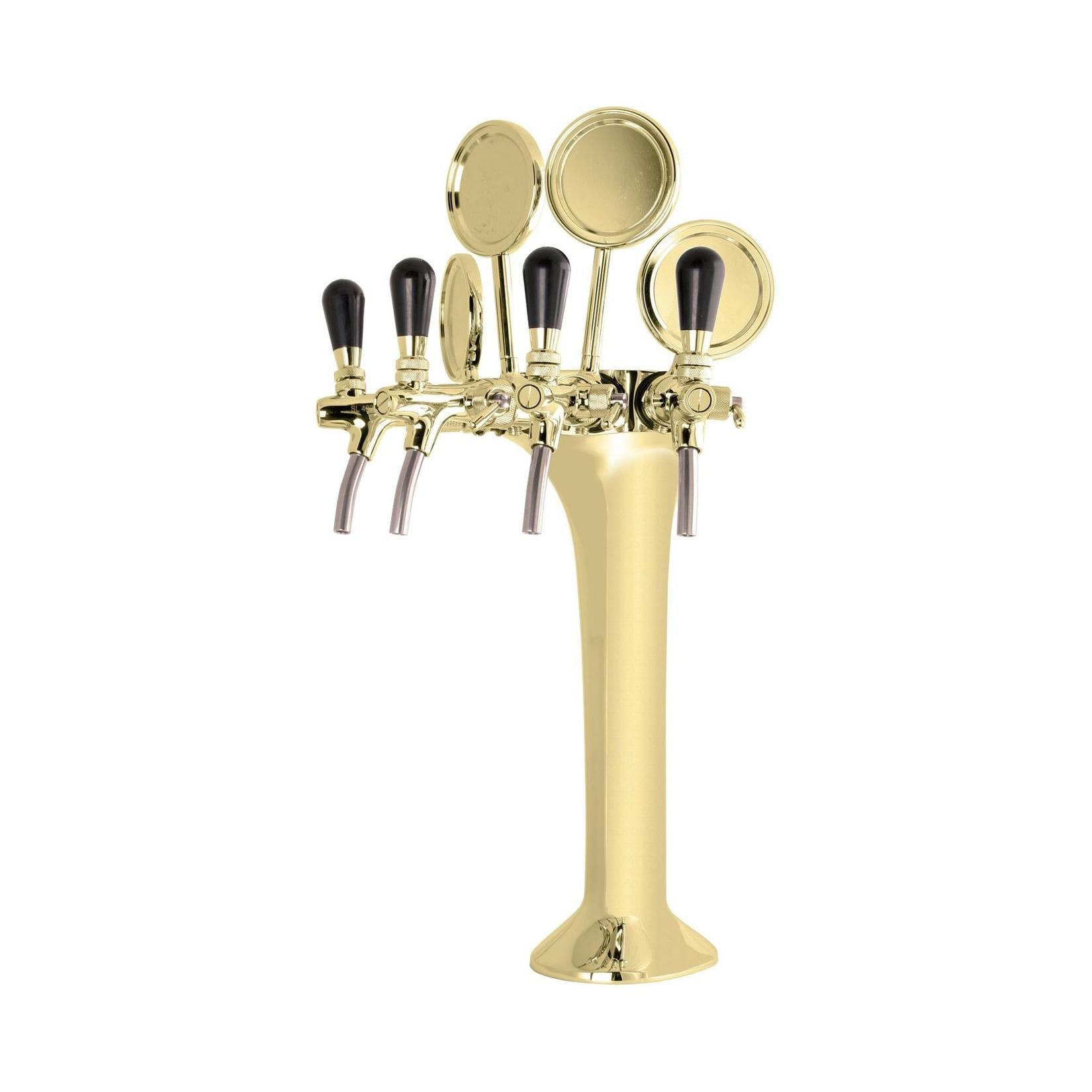 Schanksäule Gold 4-leitig, elegant, "Topp-Qualität!"