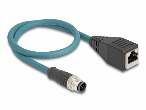 Delock 60069 RJ45 / M12 Netzwerk Adapter S/FTP 0.50m Türkis 1St.