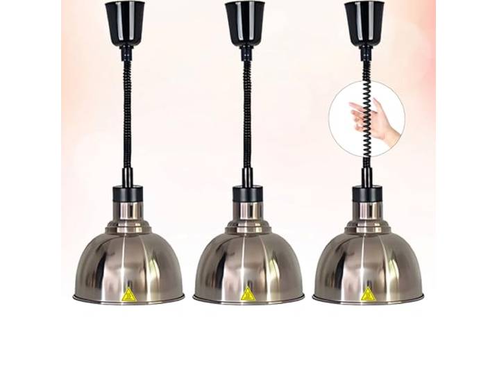 Aocay Wärmelampe Gastronomie für Speisen, Wärmelampe Küche Gastro 19/25 cm Höhenverstellbare Speisenwärmer Lampe Buffet/Küche, Hängende Lebensmittel Wärmelampe Küche für Essen