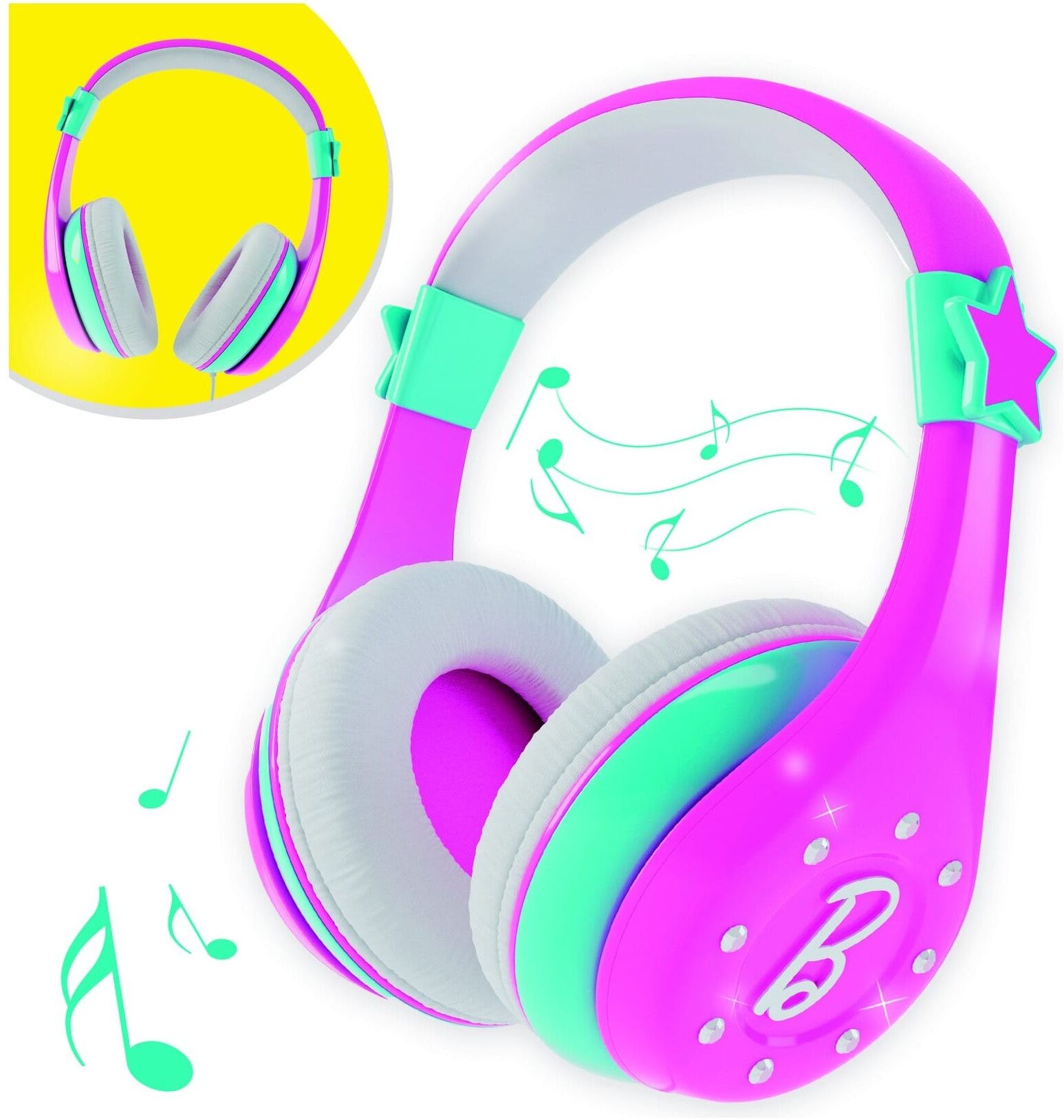 Lisciani Barbie Bluetooth Headphones for Kids, Kid-Friendly Wireless Audio, Ages Four and Up