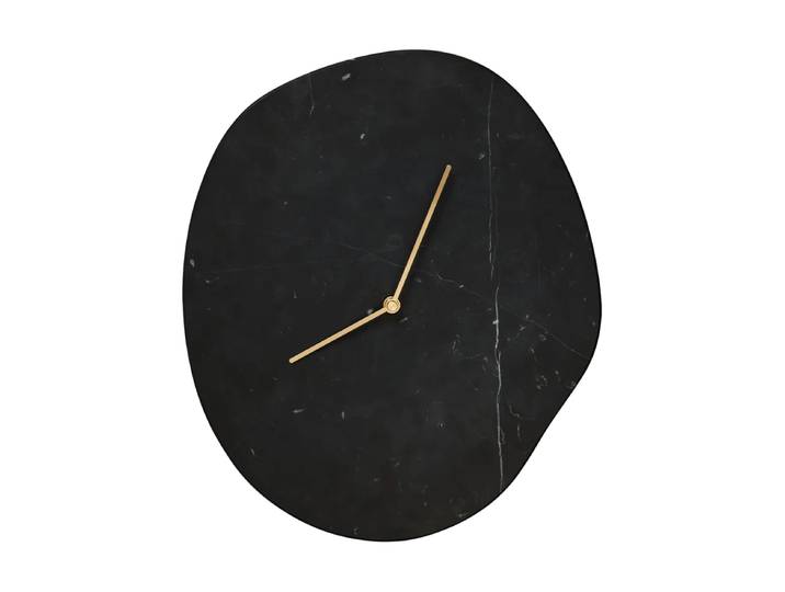 Ferm Living Melt Wanduhr 28 x 33cm Black marble