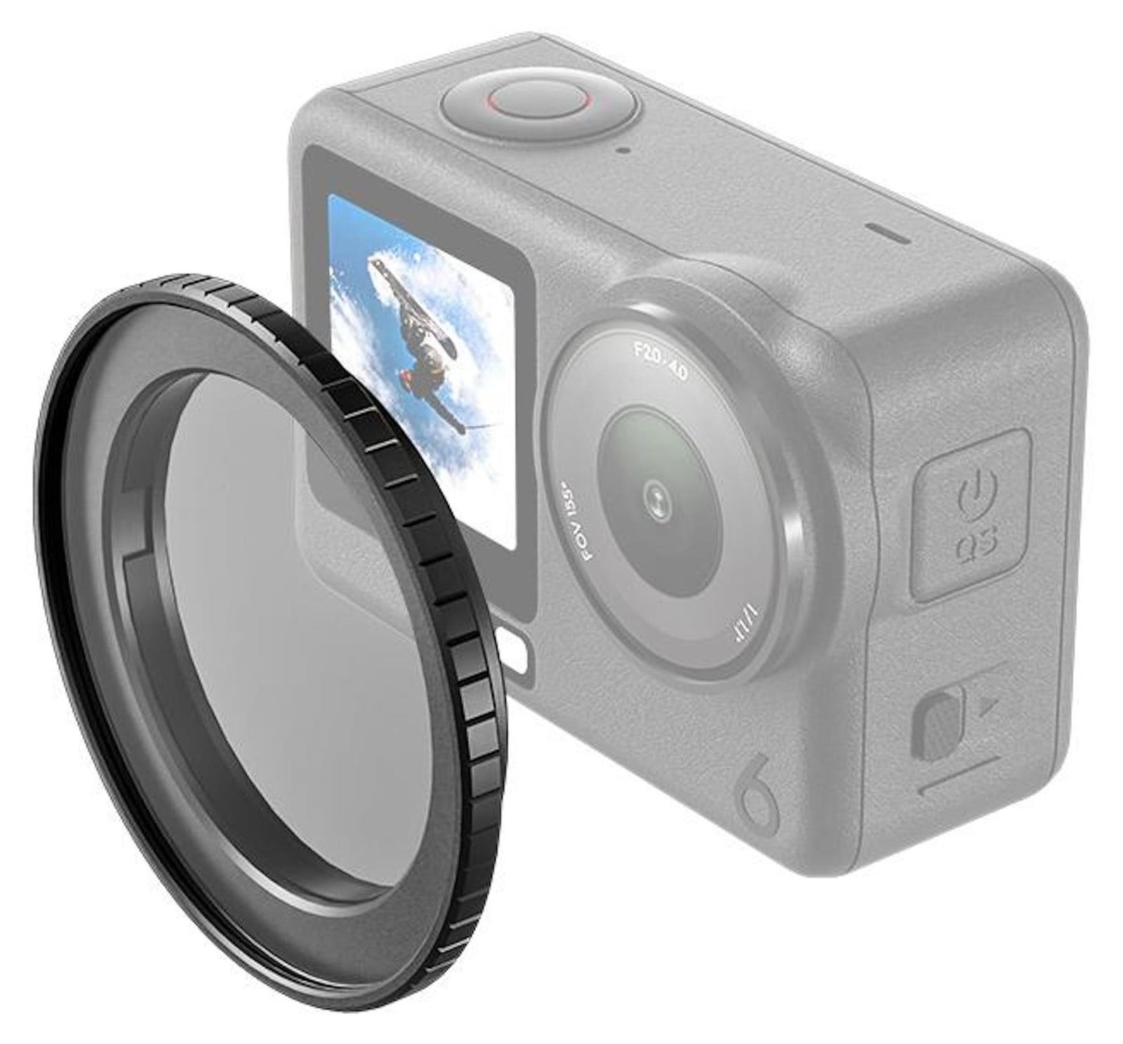 Wigento Filterhouder van metaal voor DJI Osmo Action 6, zwart