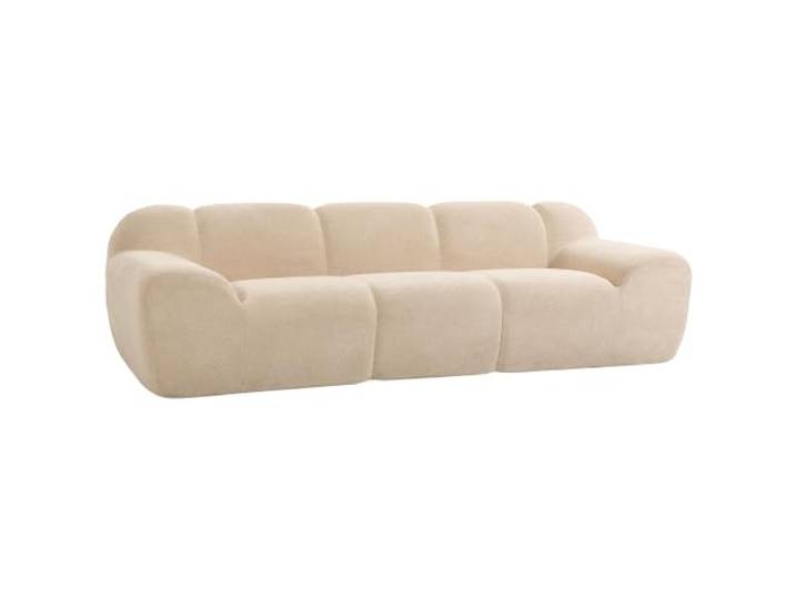 HOMCOM Modernes Chenille 3-Sitzer Sofa 233 cm Beige Tiefer Sitz, breite Armlehnen, dicke Polsterung mit Taschenfedern, vollständig komprimiert, keine Montage.