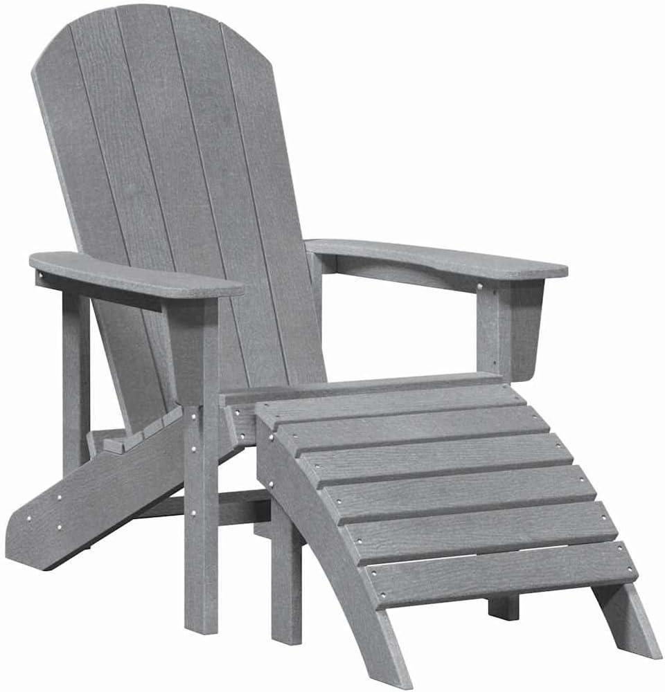 Hellgrauer Adirondack-Stuhl aus HDPE für Terrasse und Garten