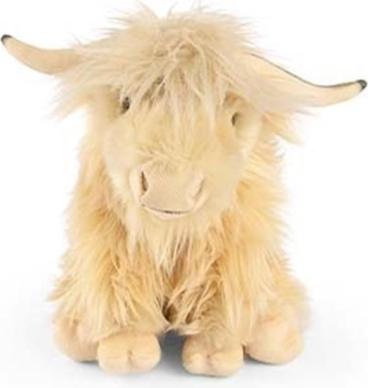 Living Nature Knuffelkoe Highland White met geluid - Pluche speelgoed