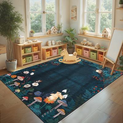 "Garvee Modern 4'x6'Area Rug,Botanical Fairy Tale Nursery Washable Rug - 2'3"" x 12' Runner"