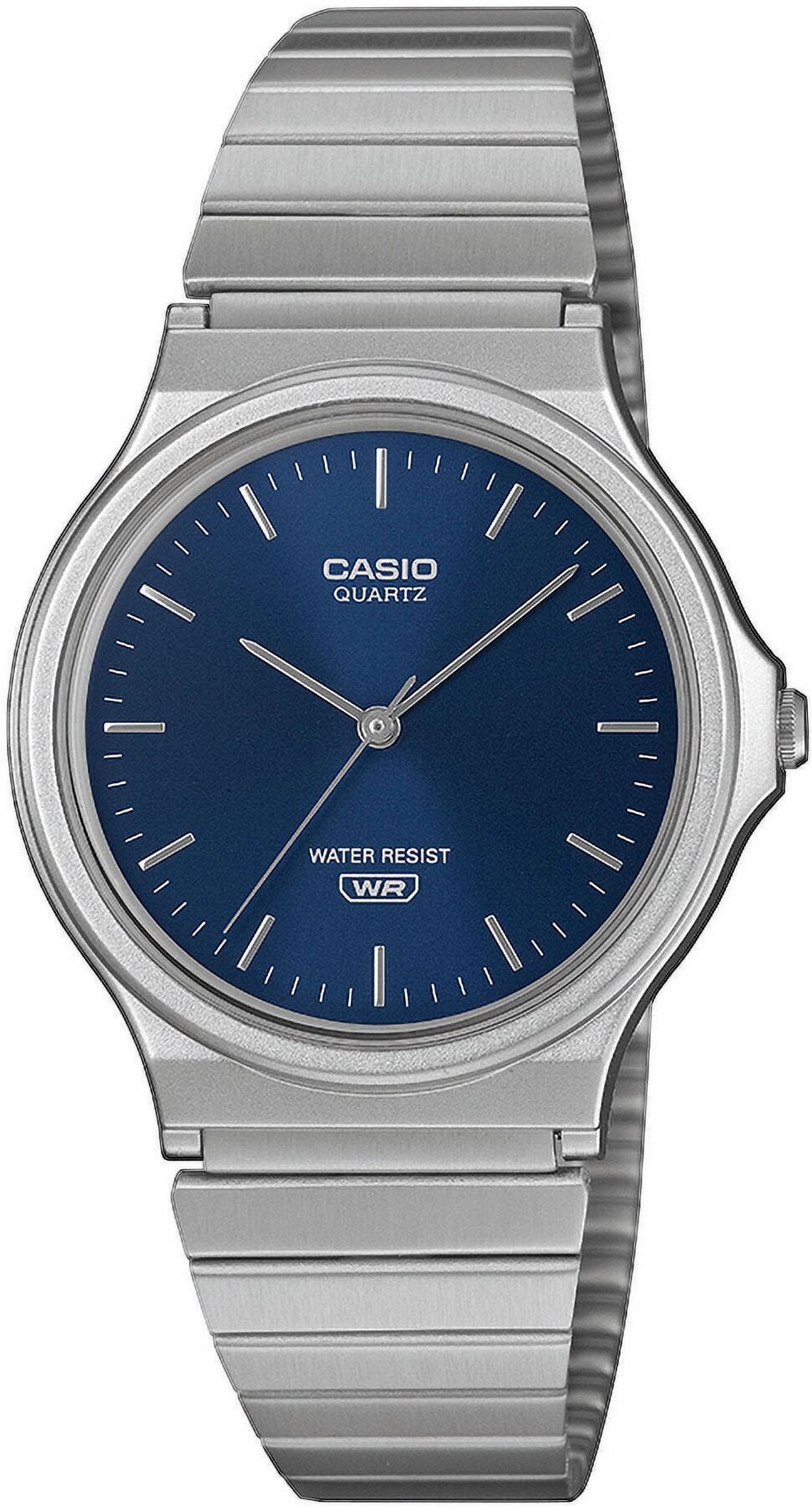 Quarzuhr, blau (edelstahlfarben, blau), CASIO TIMELESS COLLECTION, Armbanduhren, Damen, Quarzuhr, Armbanduhr, Damenuhr, Edelstahlarmband, analog