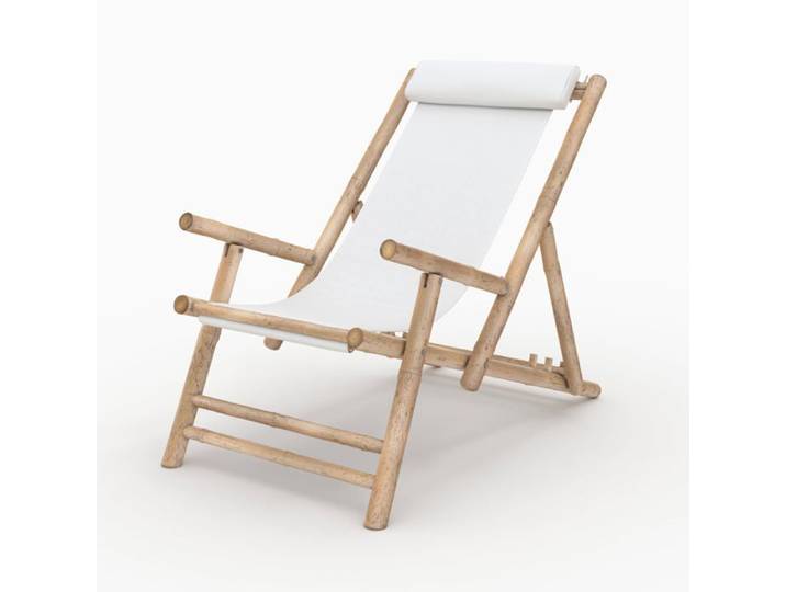 Chilienne en bambou et toile blanche - Vadella - Maison Pavane
