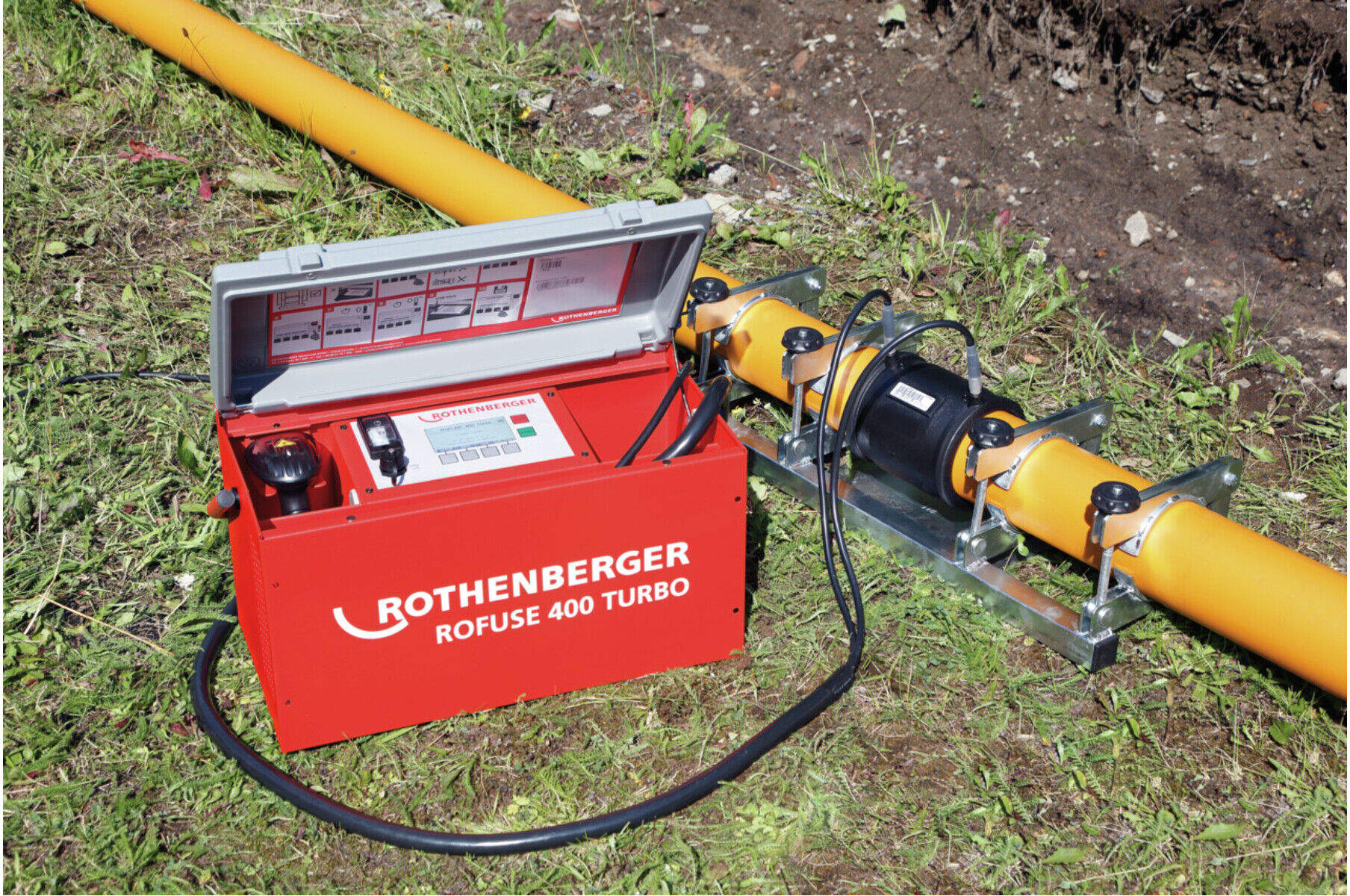 Rothenberger ROFUSE TURBO 400 Heizwendelschweißgerät zum Verschweißen von Kunststoff-Heizwendelmuffen bis 400mm, 1000000999)