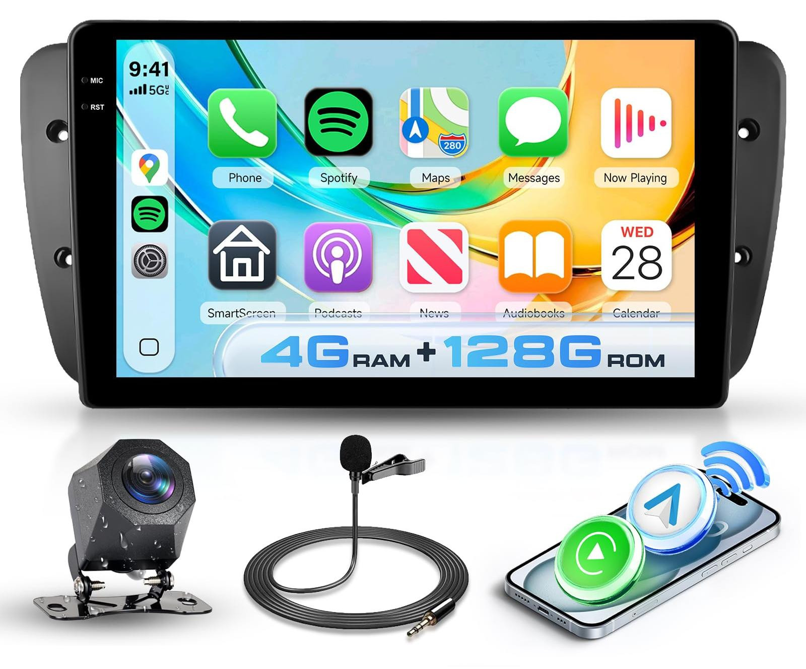 Selius Autoradio 9 Inch Android 13 met GPS Navigatie, WiFi en Bluetooth voor Seat Ibiza MK4 6J 2009-2013