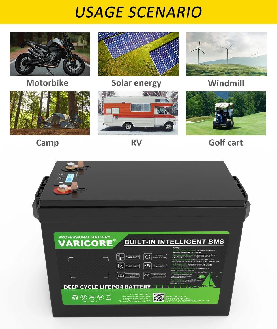 LiFePO4 Batterie - 12V 160Ah Inverter-Powerpack - Tiefzyklus - Für Wohnmobil Boot Camping - Für Solaranlage Offgrid - Wiederaufladbarer Lithium-Akku