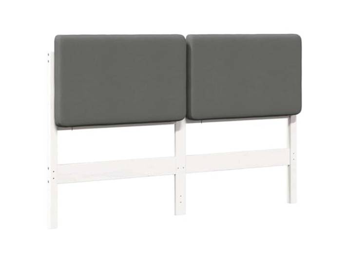 KTHLBRH Gepolstertes Kopfteil weiß und hellgrau 120 cm Kiefer massiv Massivholz, Rückseite bearbeitet, Verwendung im Innenbereich, einfache Reinigung, saisonales Design