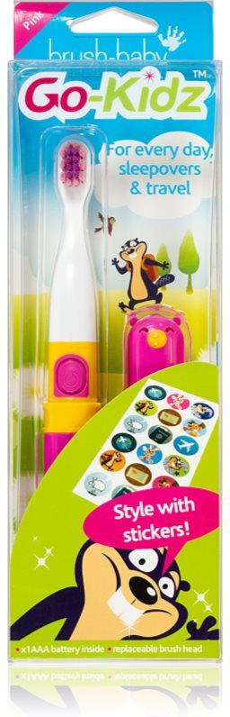Brush Baby Go-Kidz Battery Toothbrush from 3 years old Pink/Blue 1 pc