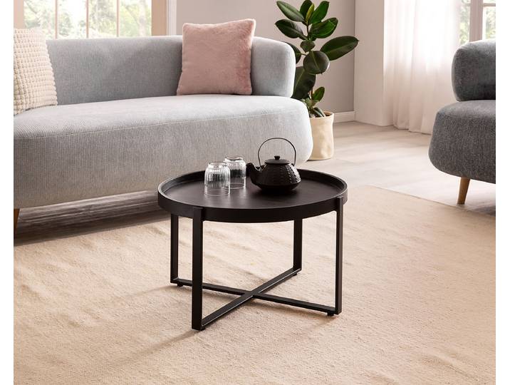 Table basse ronde Haaland Ø 60cm Noir