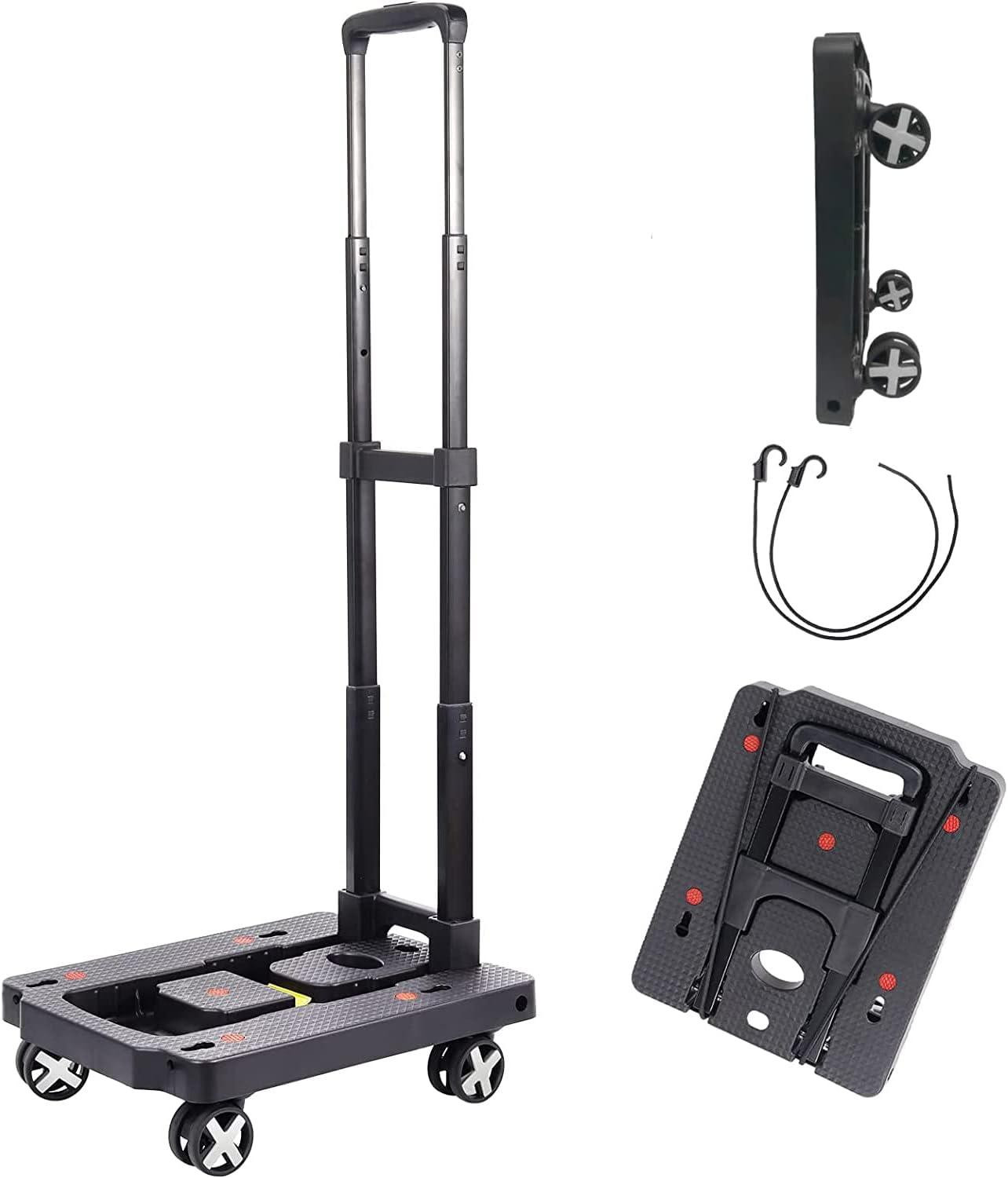 Vouwbare Handkar 50 kg Transporttrolley met Trekhandvat voor Winkelen