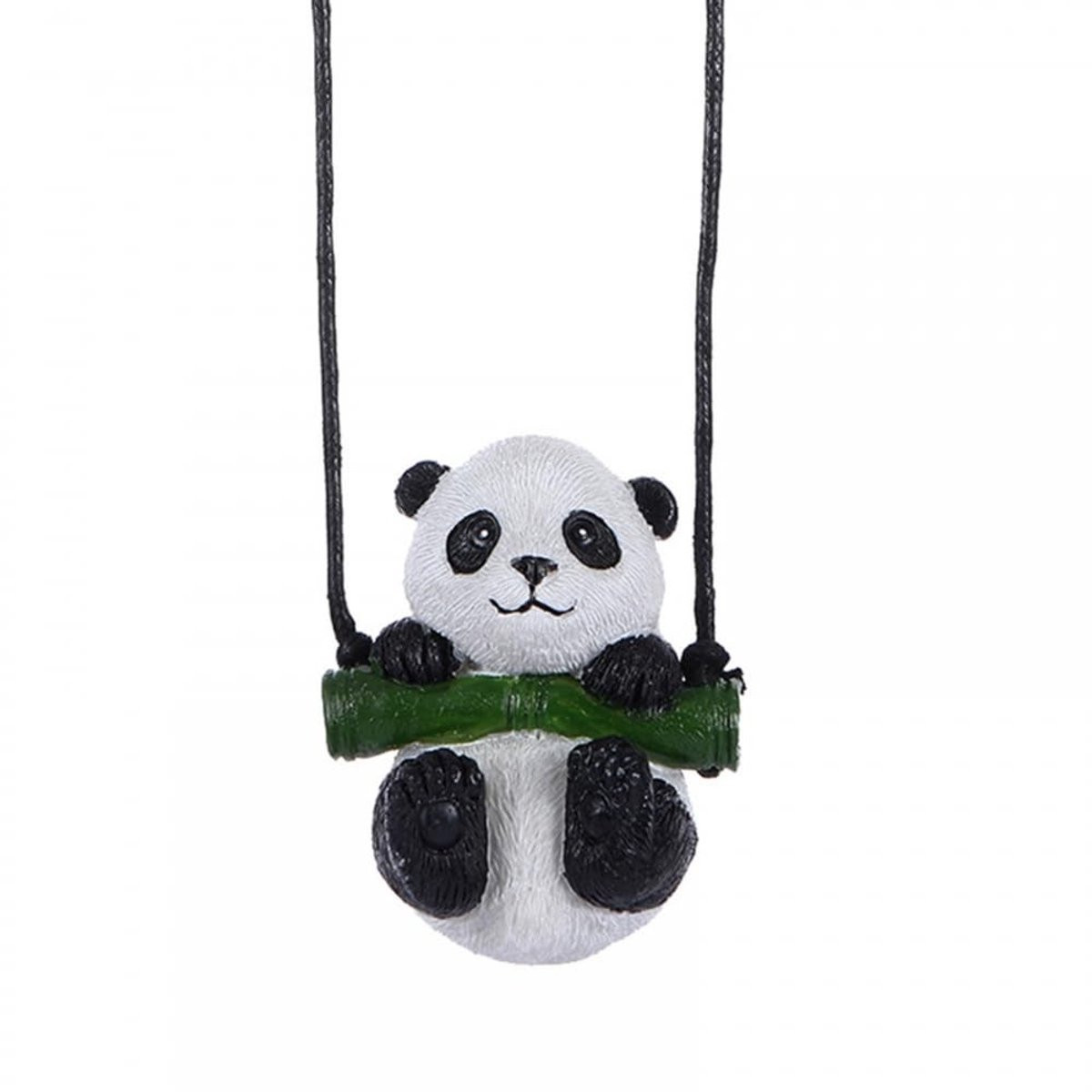 Dailygoods Panda Autoschommel Ornament - Decoratie voor de Binnenspiegel
