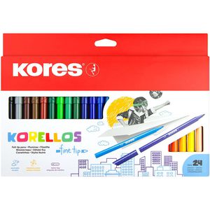Kores Filzstifte KORELLOS, FS29014, Strichbreite 1mm, auswaschbar, 24 Stück