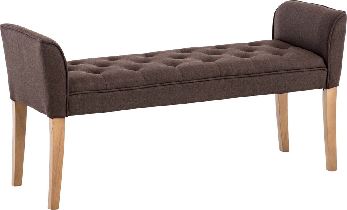 CLP Cleopatra Chaise longue Chesterfield - Bruine stof met antiek licht frame