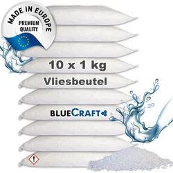 10x 1 kg Luftentfeuchter Granulat Nachfüllpack  im Vliesbeutel für Raumentfeucht...