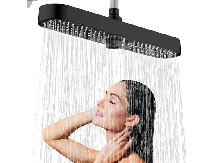 Duschkopf Regendusche Groß 19 Zoll Schwarz 3 Duschmodi
