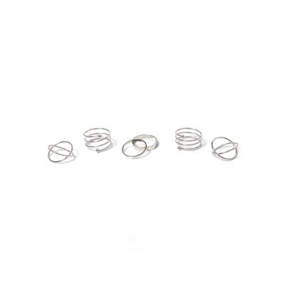 Ring-Set FIRETTI "im teilweise mehrreihigen Design", grau (metallfarben), Fingerringe, Damen, 8 g, Metall