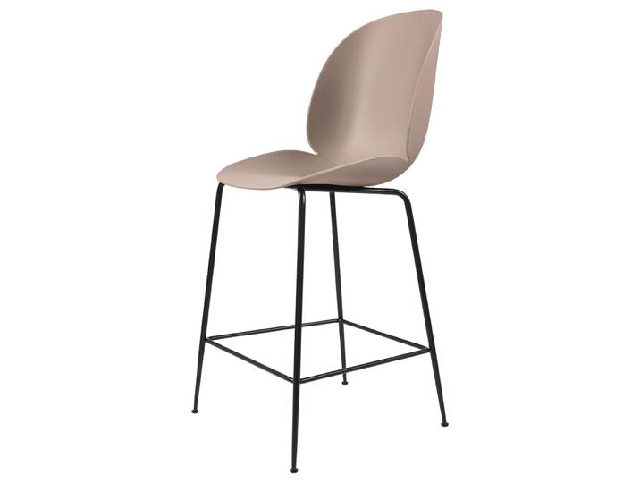 GUBI tabouret BEETLE COUNTER CHAIR base noire (Sweet pink - polypropylène et acier)