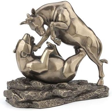 Unicorn Studio 7.48 in L Stock Market Bull Bear Figurine Poly Resin