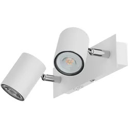ledscom.de Wandspot WAIKA, zweiflammig, mit Schalter, weiß matt, inkl. GU10 LED Lampen je 510lm warmweiß