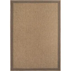 Carpetsale24 In- & Outdoor Teppich Wetterfest 140x200 cm, Natürlichen Jute-Look, ideal für Wohnzimmer, Küche, Terrasse, Garten und Balkon