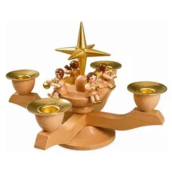 GLÄSSER SEIFFEN Adventsleuchter Engelsfiguren inkl. 4 Kerzen H. 12cm, B. 15cm