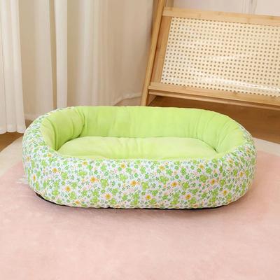 Inspired Finds Floral All Season Pet Bed For Dogs & Cats green l